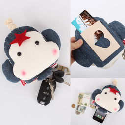 文艺与实用的完美融合 三色补丁原创猴子多用钥匙包